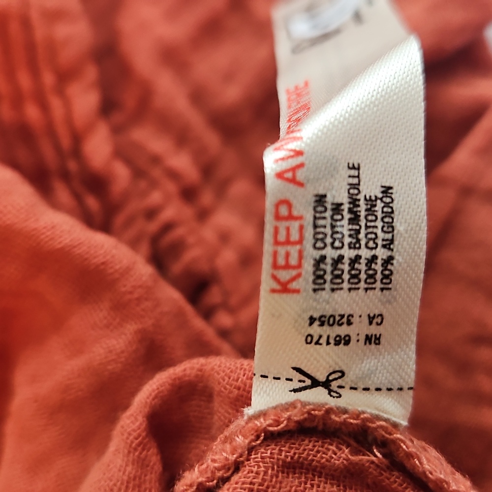 Anthropologie Rust Orange Gauze Swim Coverup Dress - Picture 8 of 8